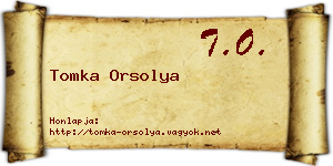 Tomka Orsolya névjegykártya